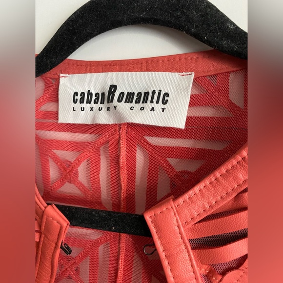 Caban romantic lamb leather cutout luxury coat-made in Italy - Picture 4 of 5